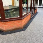 Resin patio in daltex silver with daltex black with charcoal paving